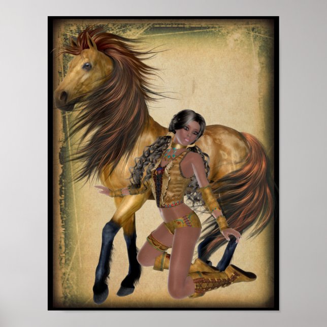 Amerikanische Ureinwohner Princess and Horst Poste Poster (Vorne)