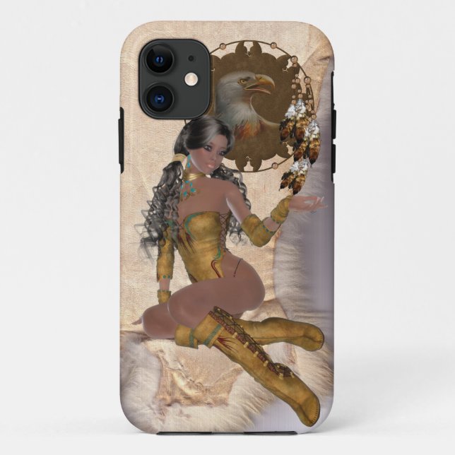 Amerikanische Ureinwohner Princess Eagle Mandala Case-Mate iPhone Hülle (Rückseite)