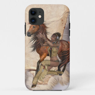 Amerikanische Ureinwohner Prinzessin und Pferd iPhone 11 Hülle