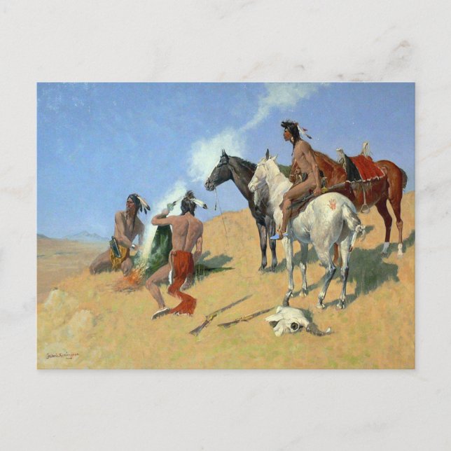 Amerikanische Ureinwohner-Rauchsignale Postkarte (Vorderseite)