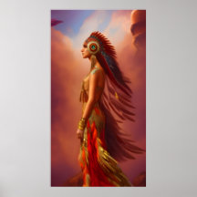 Amerikanische Ureinwohner Rot Goldkleid Feder 2