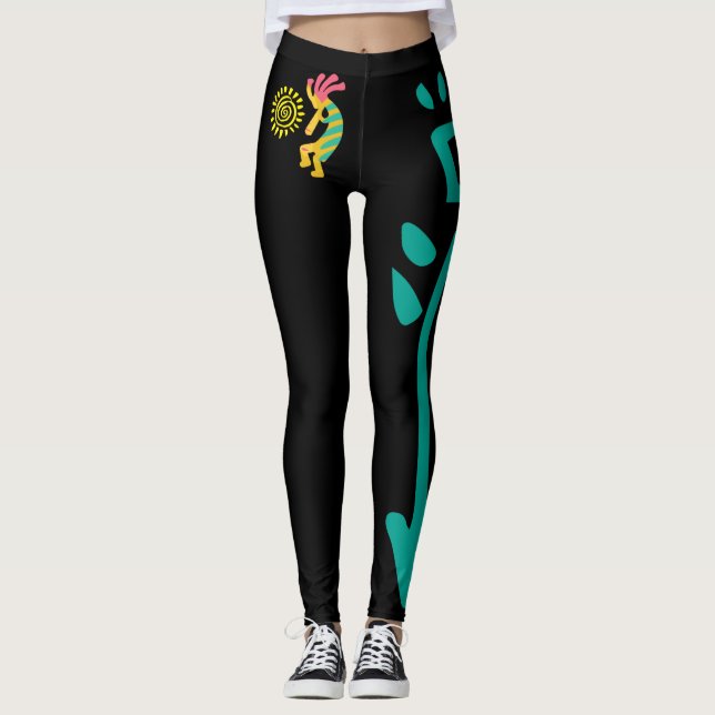 Amerikanische Ureinwohner Style Kokopelli Leggings (Vorderseite)