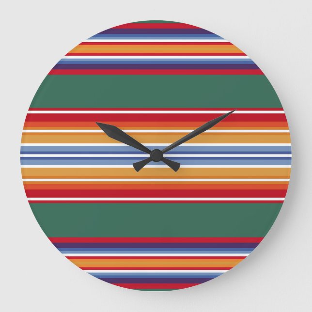 amerikanische Ureinwohner, traditionelle Textilmot Große Wanduhr (Vorderseite)