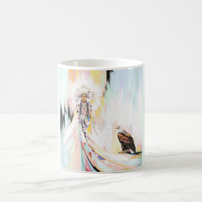 Amerikanische Ureinwohner und Adler Kaffeetasse (Mittel)