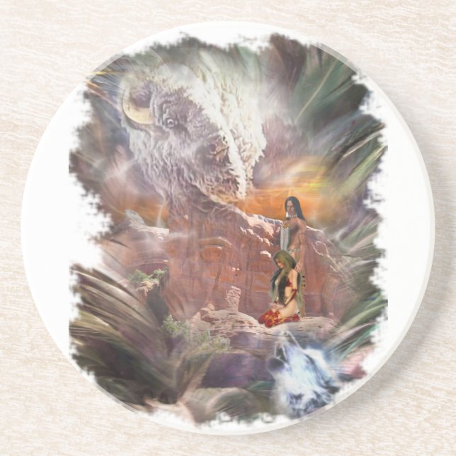 Amerikanische Ureinwohner Wedding Night Vignette Untersetzer (Vorne)