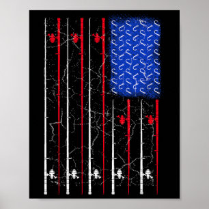 Amerikanische US-Flagge Angelrute Top  Poster