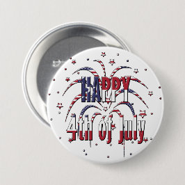 Amerikanische US Flagge Happy 4. Juli Button