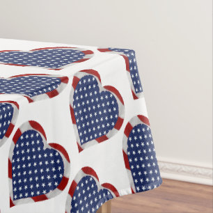 Amerikanische US Flagge hören Patriotic Tischdecke