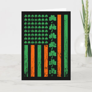 Amerikanische US-Flagge Kleeblatt St. Patricks Iri Karte