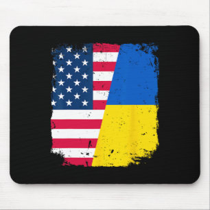 Amerikanische US-Flagge Ukraine Freundschaft Land  Mousepad