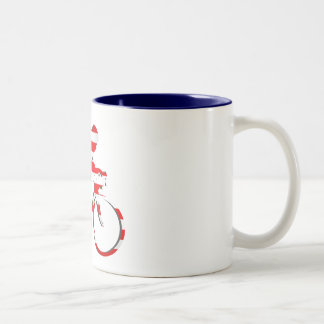 Amerikanische USA, die Radfahrer-Fahrrad-Gang Zweifarbige Tasse