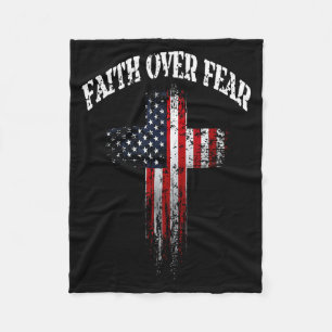 Amerikanische USA-Flagge Christliches Kreuz Glaube Fleecedecke