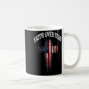 Amerikanische USA-Flagge Christliches Kreuz Glaube Kaffeetasse