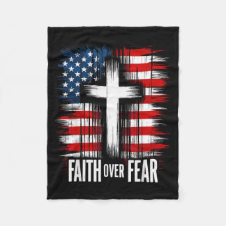 Amerikanische USA-Flagge Christus Glaube über Angs Fleecedecke