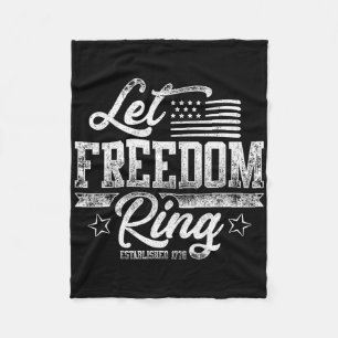 Amerikanische USA-Flagge Lass Freiheit Klingeln 4. Fleecedecke