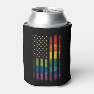 Amerikanische USA-Flagge Regenbogen Stolz Schwul L Dosenkühler