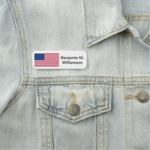 Amerikanische USA-Flagge spielt Namensschild