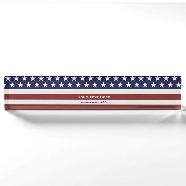 Amerikanische USA-Flaggen-patriotische am 4. Juli Namensplakette (Vorderseite)
