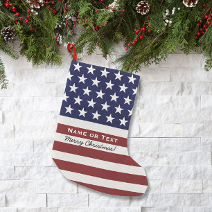 Amerikanische USA-Flaggen-patriotische frohe Kleiner Weihnachtsstrumpf