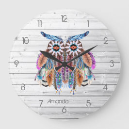 Amerikanische Uwl Dreamcatcher Großuhr Große Wanduhr