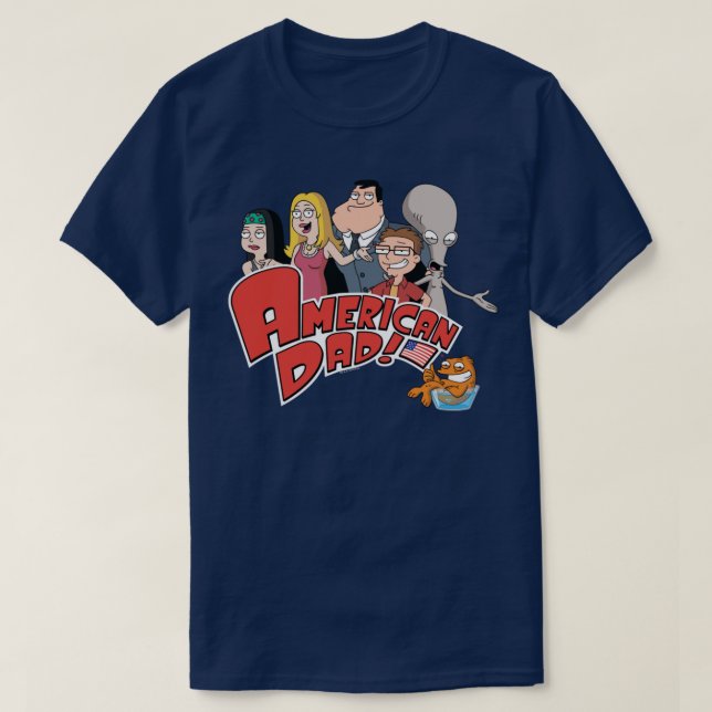 Amerikanische Vater-Familie mit Logo T-Shirt (Design vorne)