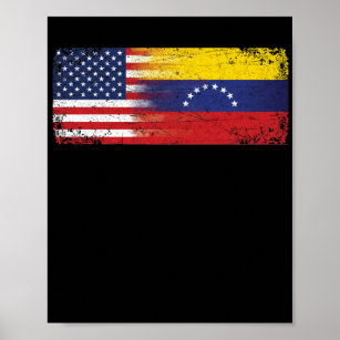 Amerikanische venezolanische Flagge Venezuela wach Poster