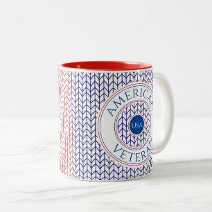 AMERIKANISCHE VETERAN Rote Zwei-Tonen-Tasse Zweifarbige Tasse
