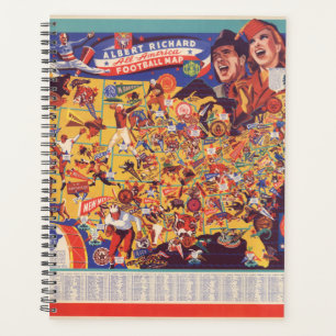 Amerikanische Vintage Fußballkarte Planer