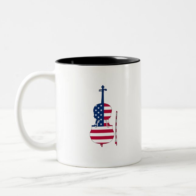 Amerikanische Violine Zweifarbige Tasse (Links)