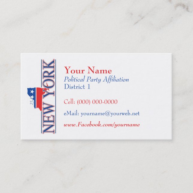 Amerikanische Visitenkarten - New York Visitenkarte (Vorderseite)
