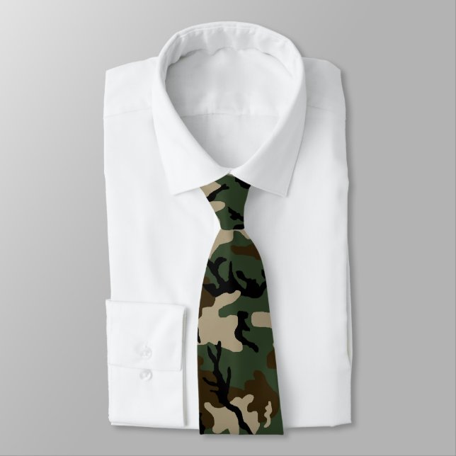 Amerikanische WaldCamouflage Krawatte (Gebunden)
