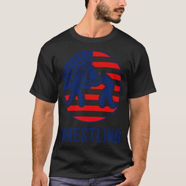 Amerikanische Wrestling-Flagge T-Shirt (Vorderseite)