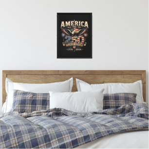 Amerikanischer 250. Jahrestag Patriotischer USA 4. Leinwanddruck