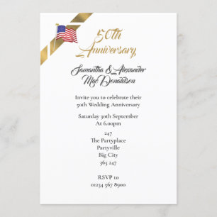 Amerikanischer 50. Hochzeitstag Einladung