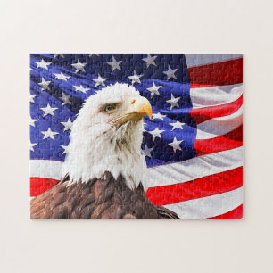 Amerikanischer Adler auf der Flagge