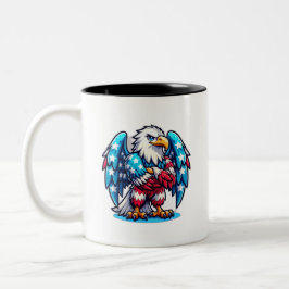 Amerikanischer Adler hält die Hand Zweifarbige Tasse
