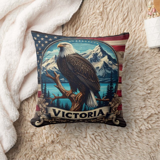 Amerikanischer Adler in Victoria Kissen (Decke)