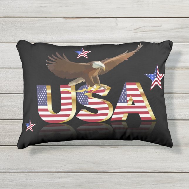 Amerikanischer Adler Kissen Für Draußen (Vorderseite)