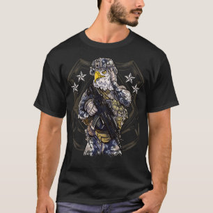 Amerikanischer Adler Militärsoldat Krieger Patriot T-Shirt