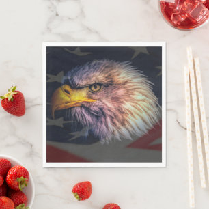 Amerikanischer Adler mit Flagge Serviette