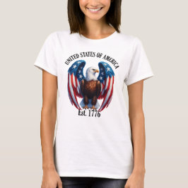 Amerikanischer Adler mit Flaggenflügel im Osten. 1 T-Shirt