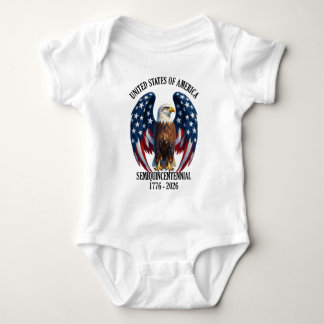 Amerikanischer Adler mit Flaggenflügeln 1776-2026 Baby Strampler