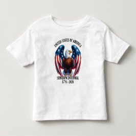 Amerikanischer Adler mit Flaggenwingen 1776-2026 Kleinkind T-shirt