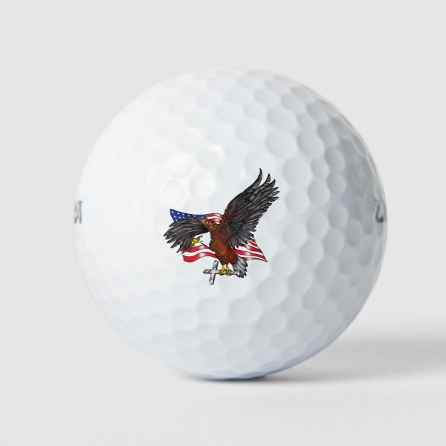Amerikanischer Adler mit Kreuz Golfball (Vorderseite)