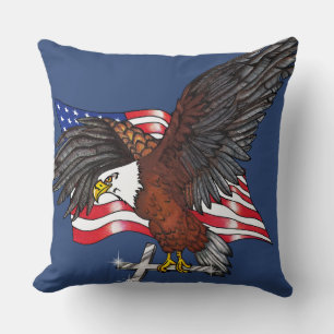 Amerikanischer Adler mit Kreuz Kissen
