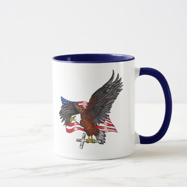 Amerikanischer Adler mit Kreuz Tasse (Rechts)