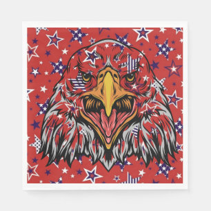 Amerikanischer Adler mit Red Star Hintergrund Serviette