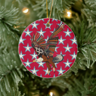 Amerikanischer Adler rot Keramik Ornament