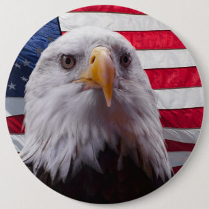 Amerikanischer Adler und Flagge Button