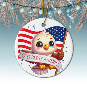 Amerikanischer Adler USA-Flagge Geschenk für Patri Keramik Ornament